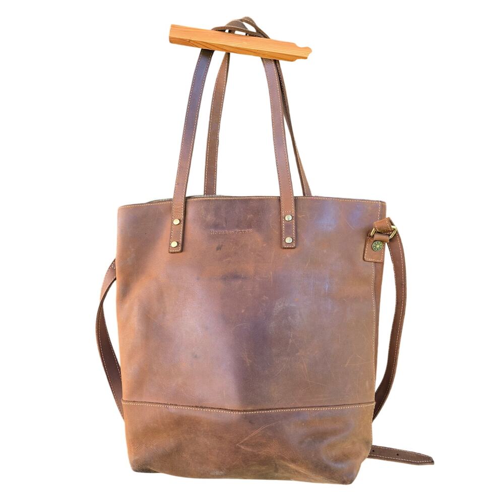 House of Flynn Brown Leather Camera Tote Bag - Picture 8 of 8